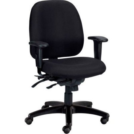 RAYNOR MARKETING LTD. Eurotech Task Chair with Seat Slider - Fabric - Black - 4x4SL Series 498SL-AT33